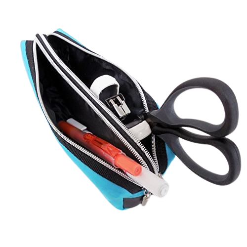 Raymay Fujii Double Zipper Color Pencil Case - Black