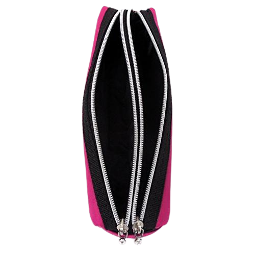 Raymay Fujii Double Zipper Color Pencil Case - Black