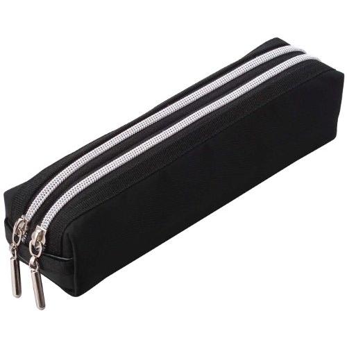 Raymay Fujii Double Zipper Color Pencil Case - Black