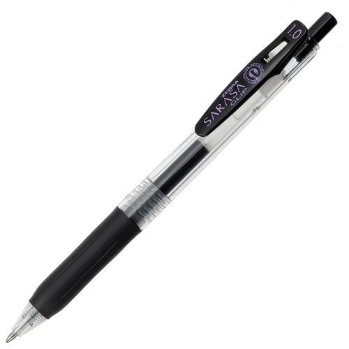 Zebra Sarasa Push Clip Gel Pen - 1.0 mm - Black